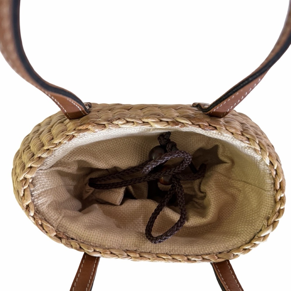 Sea and Grass Mini Straw Hyacinth Woven Tote Basket Small Mini Handbag Brown - Picture 9 of 16